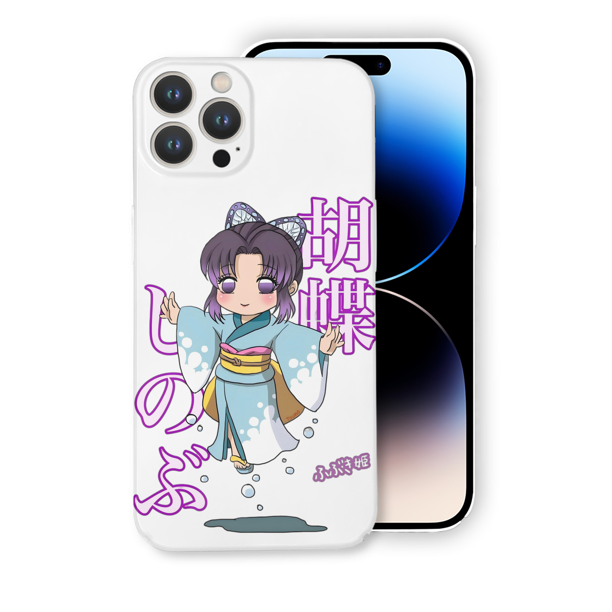 （画像用） 鬼滅の刃（きめつのやいば）蟲柱-胡蝶 しのぶ／こちょう しのぶ Kochou Shinobu 【iPhone 14シリーズ対応】ハードケース